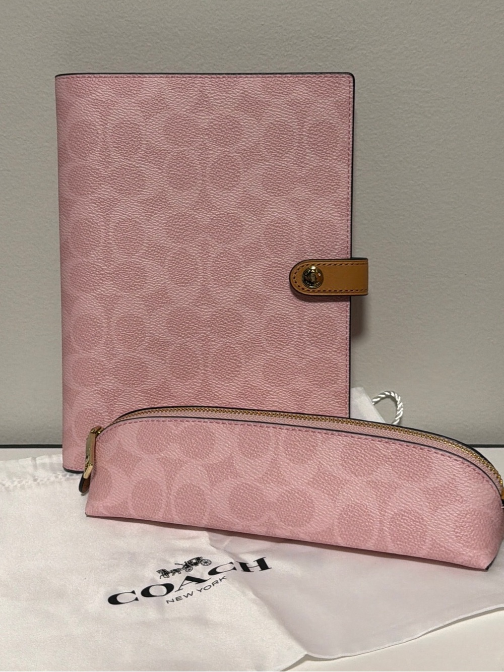 Coach Powder Pink Notebook & Pencil case set